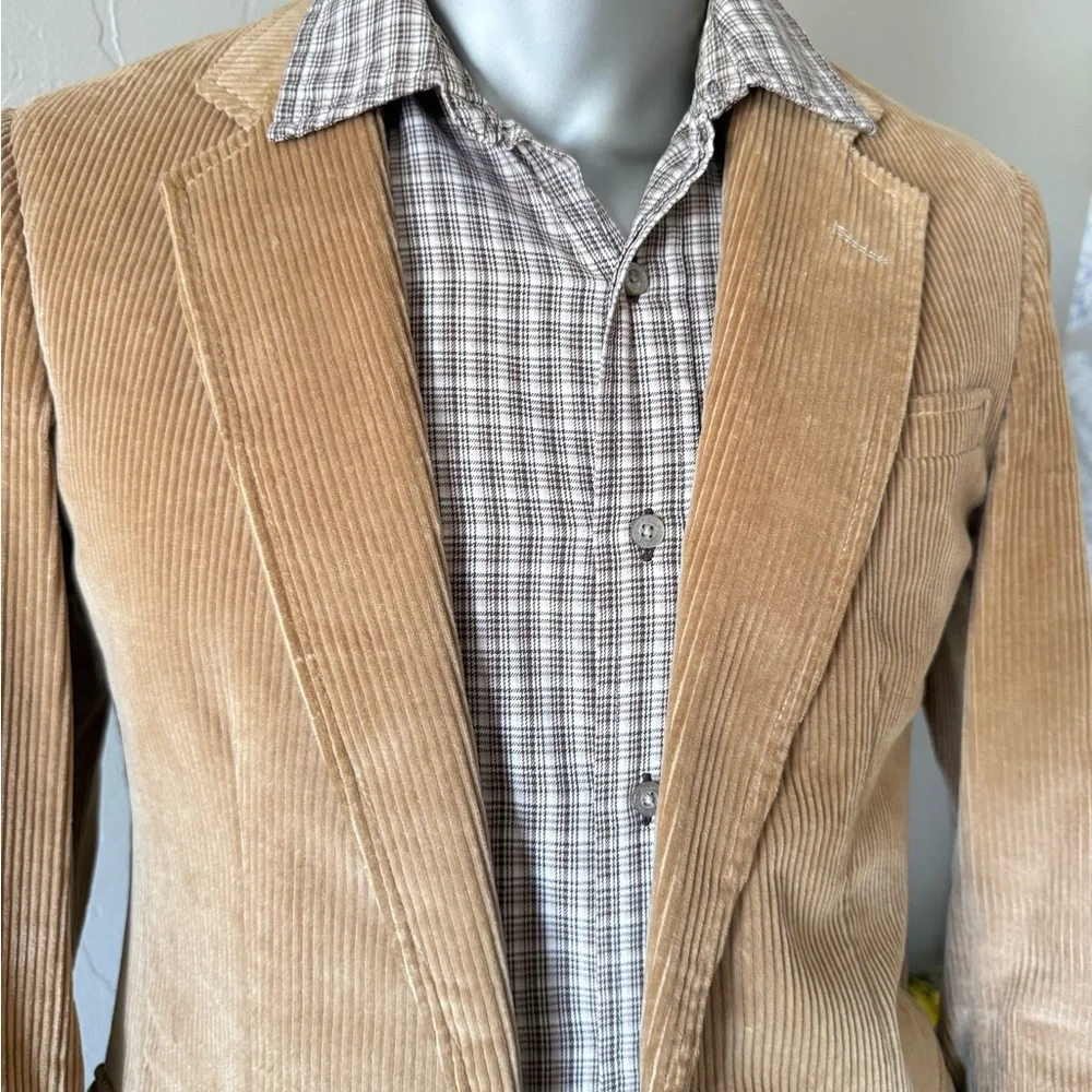 Vintage USA Made Anthony Allan Tan‎ Corduroy Preppy Countryside Sports Coat